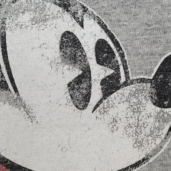 Disney Mickey-Mouse Ringer Shirt Womens Large 22x26 Gray - Picture 11 of 13